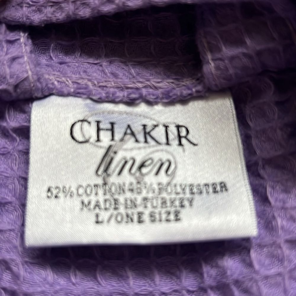 Chakir Turkish Linens Lightweight Quick Dry Waffle Knit Kimono Short Robe - Picture 10 of 13